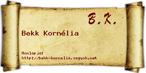 Bekk Kornélia névjegykártya